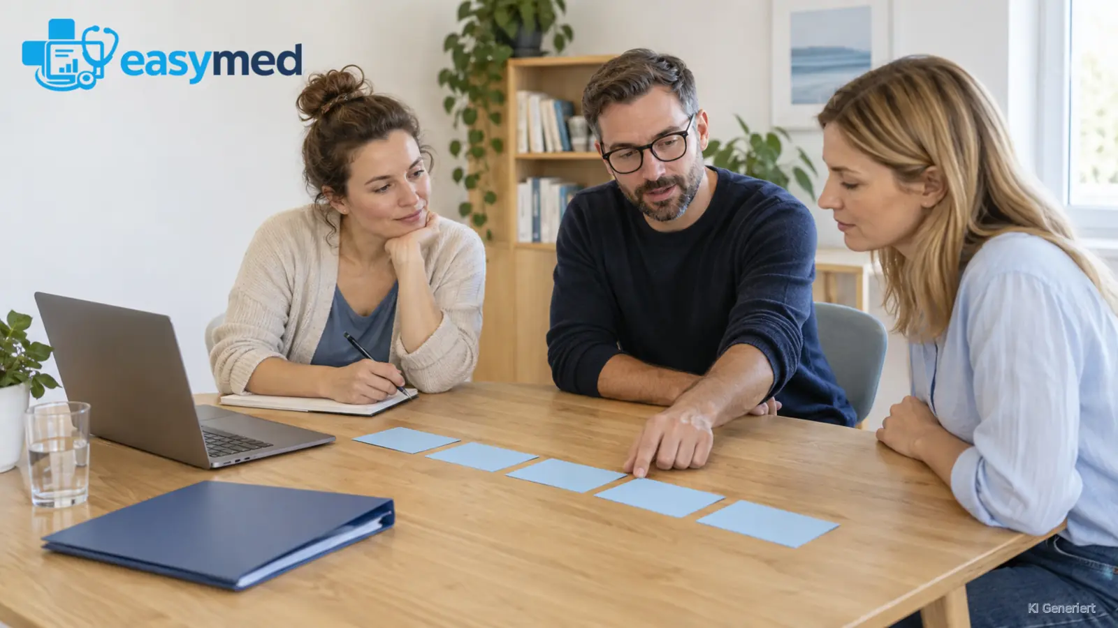Praxisteam ordnet die nächsten Etappen einer digitalen Einführung.