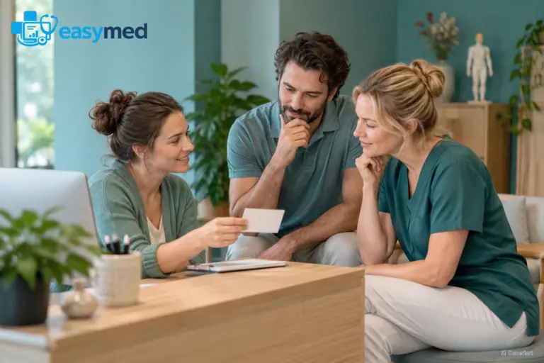 Ein Praxisteam bespricht gemeinsam einen organisatorischen Fehler.