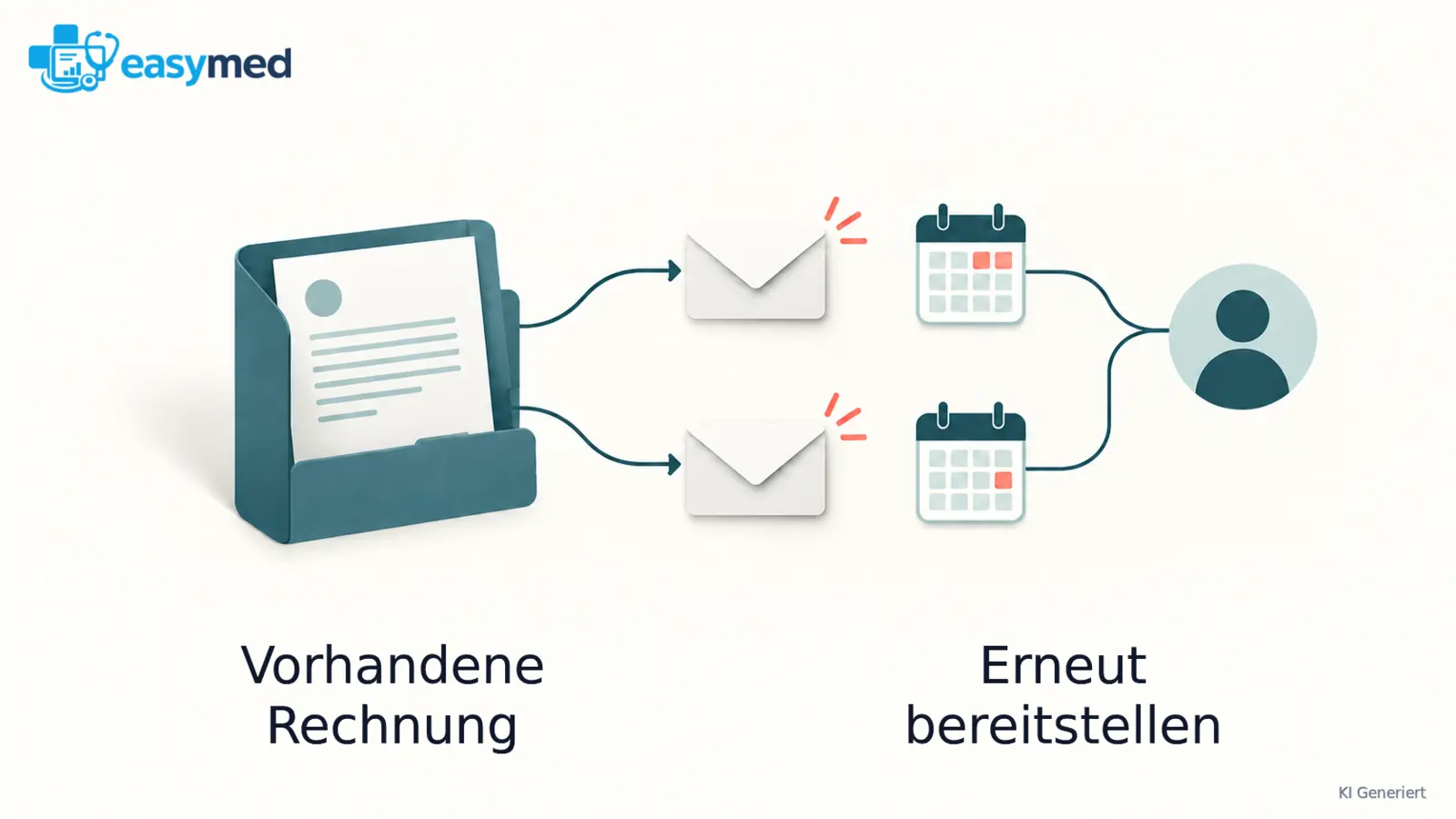 Eine einzelne vorhandene Rechnung wird über zwei getrennte Bereitstellungszeitpunkte derselben Person zugeordnet.